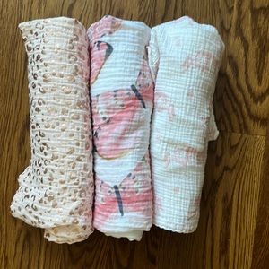 Set of 3 Pottery Barn Kids Swaddle Blankets